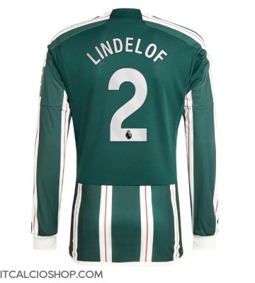 Manchester United Victor Lindelof #2 Seconda Maglia 2023-24 Manica Lunga